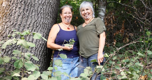 Elizabeth Azzuz and Margo Robbins, leaders of the Cultural Fire Management Council, have been helping Yurok Tribal members burn their land to improve the growth of basket materials and other traditional plants.